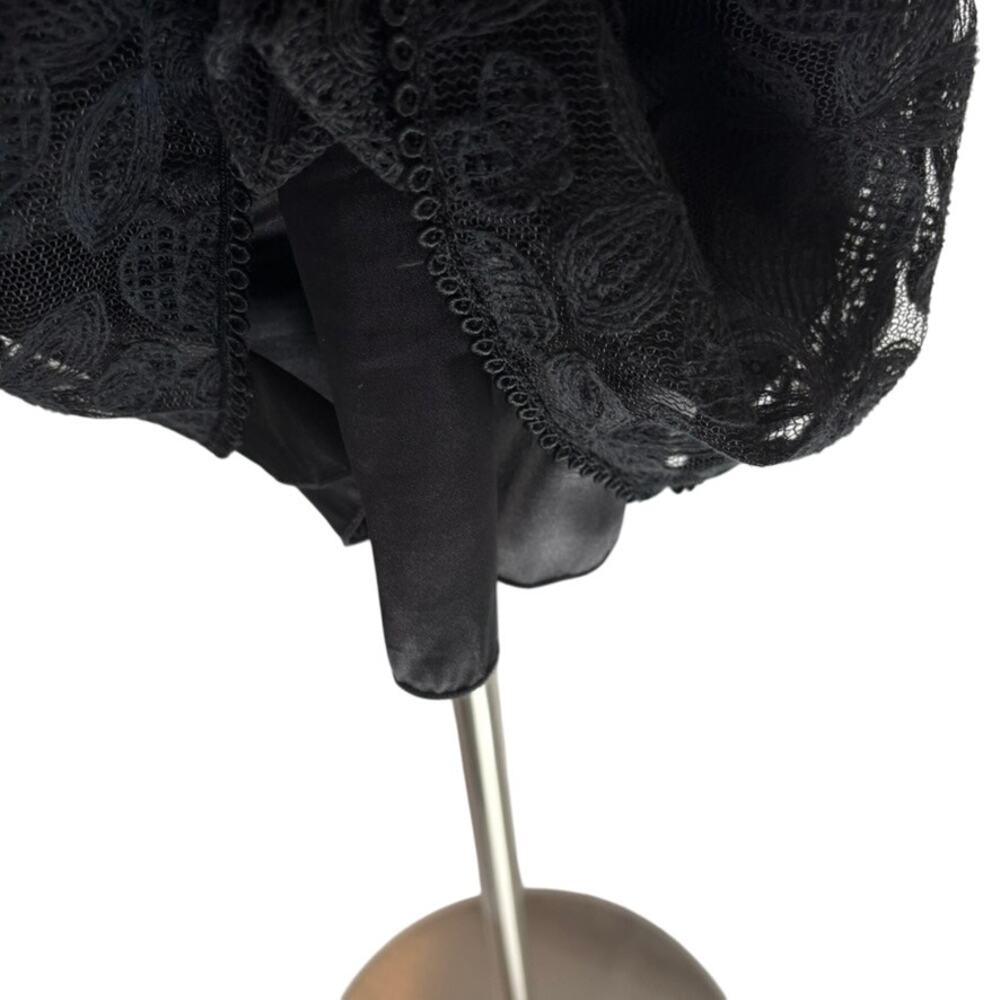 Matty M Black Lace Dress Cap Sleeve Floral Large - Picture 6 of 14